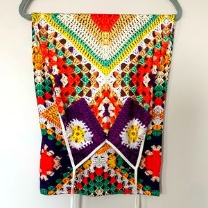 SHEIN printed boho COLORFUL CROCHET dress XS